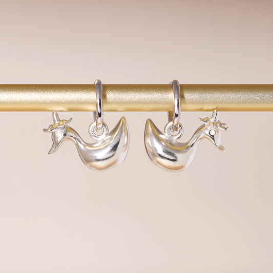 Baby Flower Hat Duckling Hoop Earrings