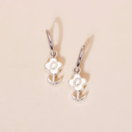 Blossoming Flower Hoop Earrings