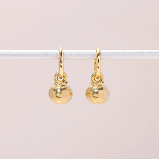 Blueberry Hoop Earrings 14K Solid Gold