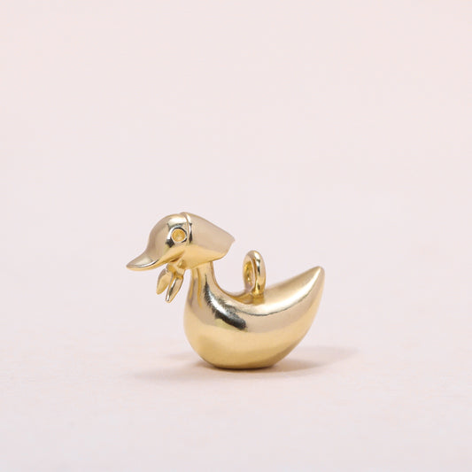 Foulard Duckling Charm Necklace 14K Solid Gold