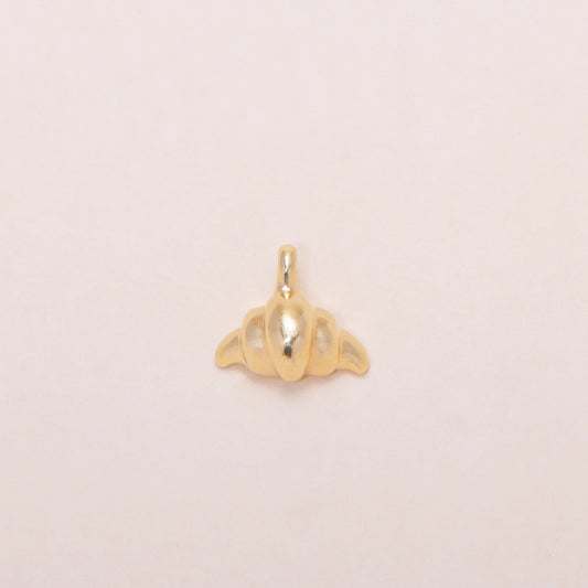 Freshly-Baked Croissant Charm Necklace 14K Solid Gold