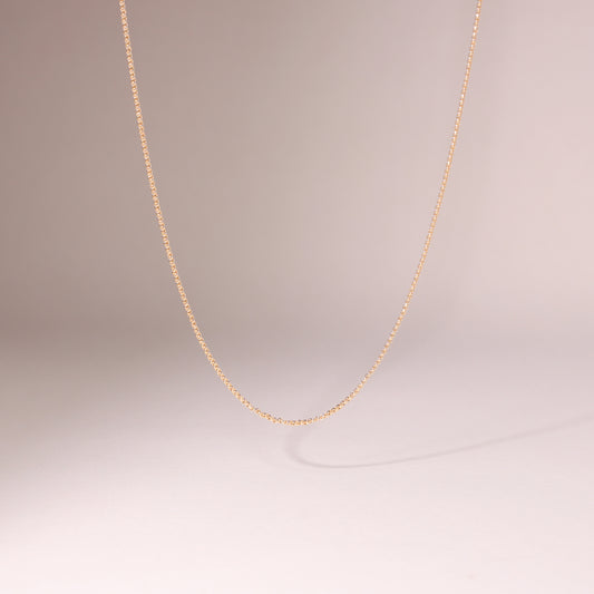14K Solid Gold Rolo Chain Necklace