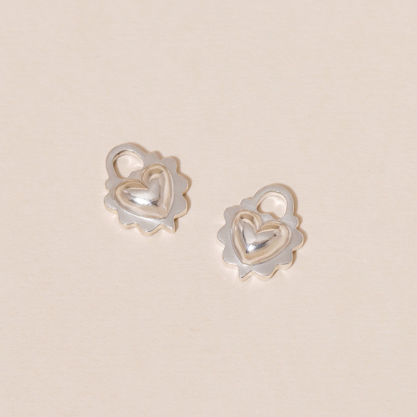 Ruffled Love Heart Hoop Earrings