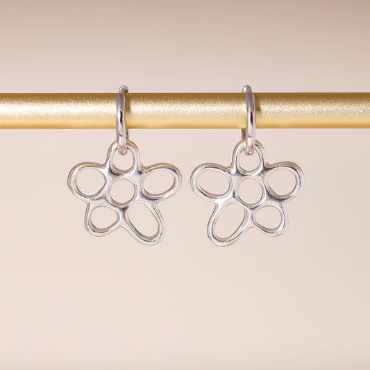 Hollow Flower Hoop Earrings