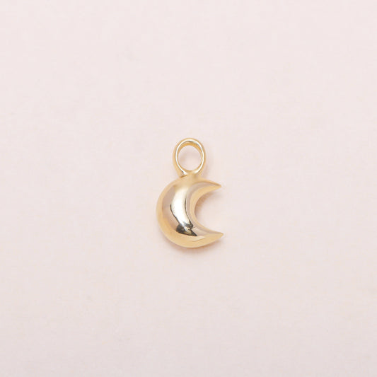 Star Moon Hoop Earrings 14K Solid Gold