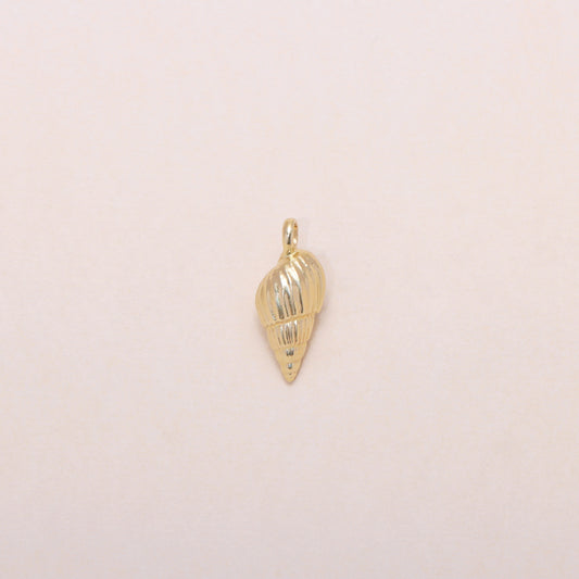 Auger Seashell Charm Necklace 14K Solid Gold