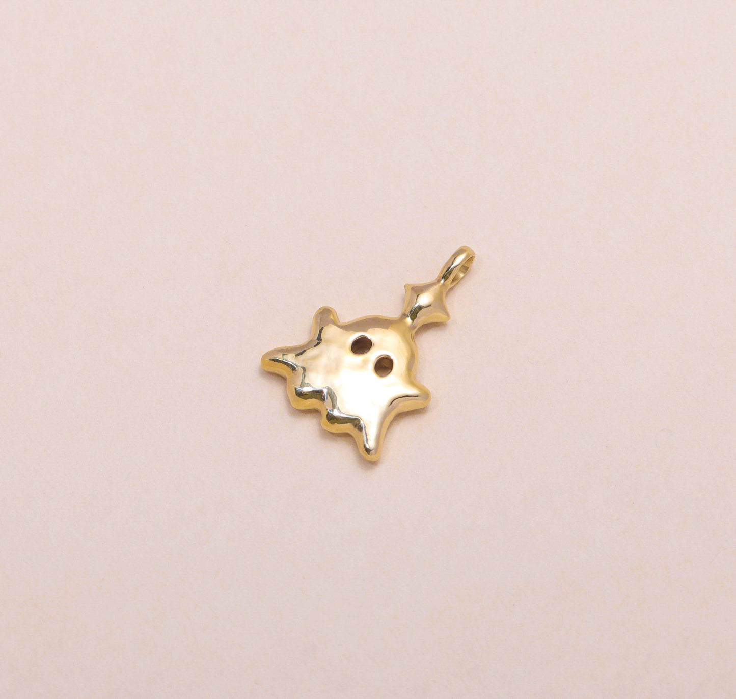 Little Star Monster Charm Necklace 14K Solid Gold