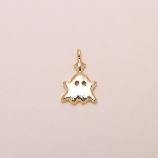 Little Star Monster Charm Necklace 14K Solid Gold