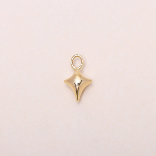 Little Star Hoop Earrings 14K Solid Gold