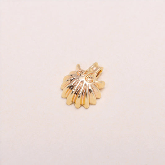 Roman Seashell Charm Necklace 14K Solid Gold