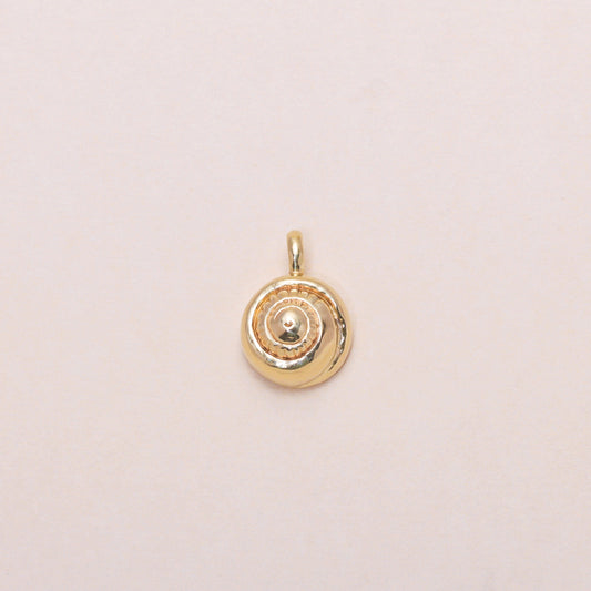 Swirl Shell Charm Necklace 14K Solid Gold