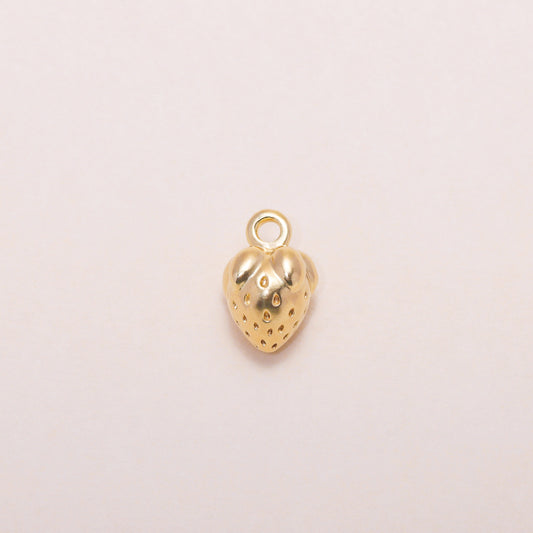 Strawberry Charm Necklace 14K Solid Gold