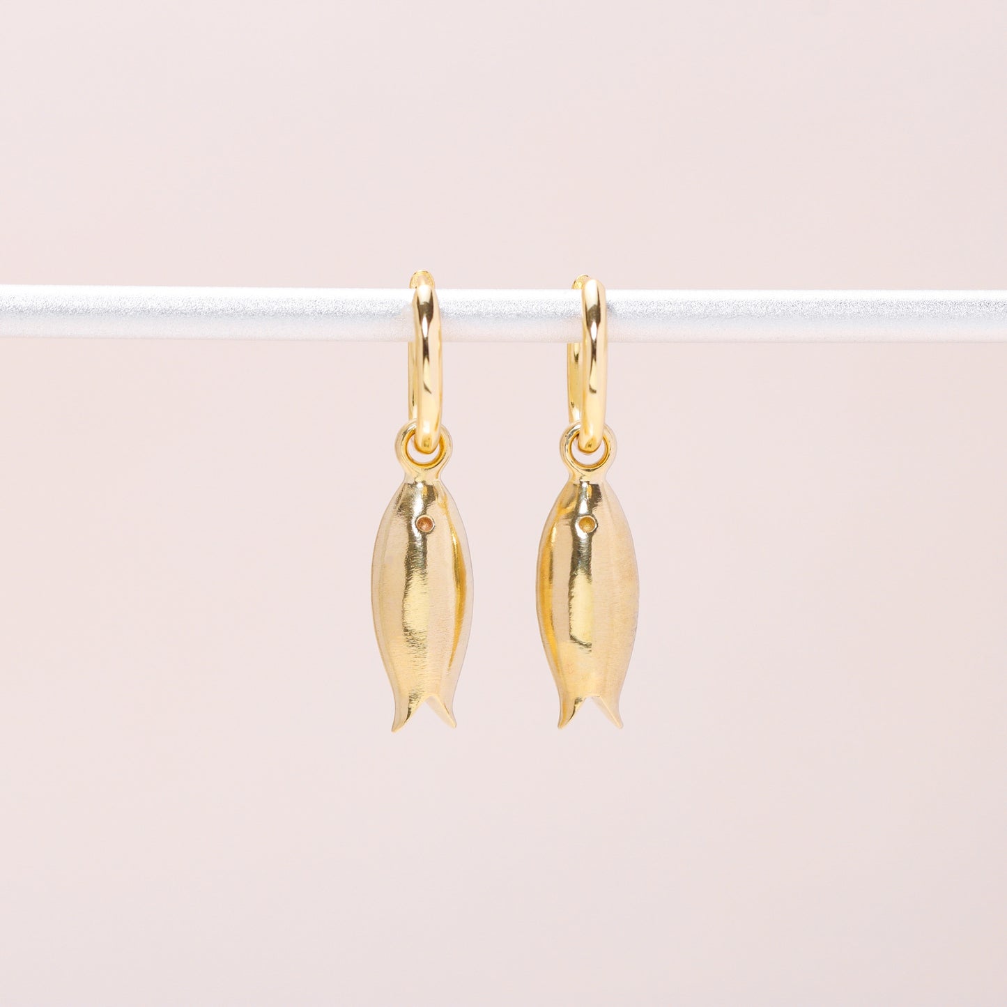 Little Sardine Earrings 14K Solid Gold
