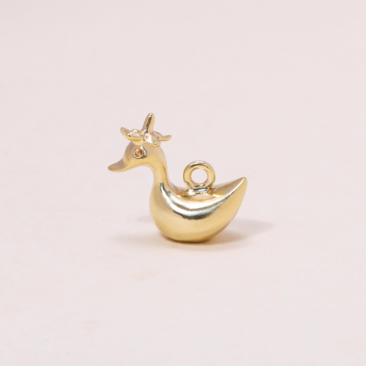 Baby Flower Hat Duckling Hoop Earrings 14K Solid Gold