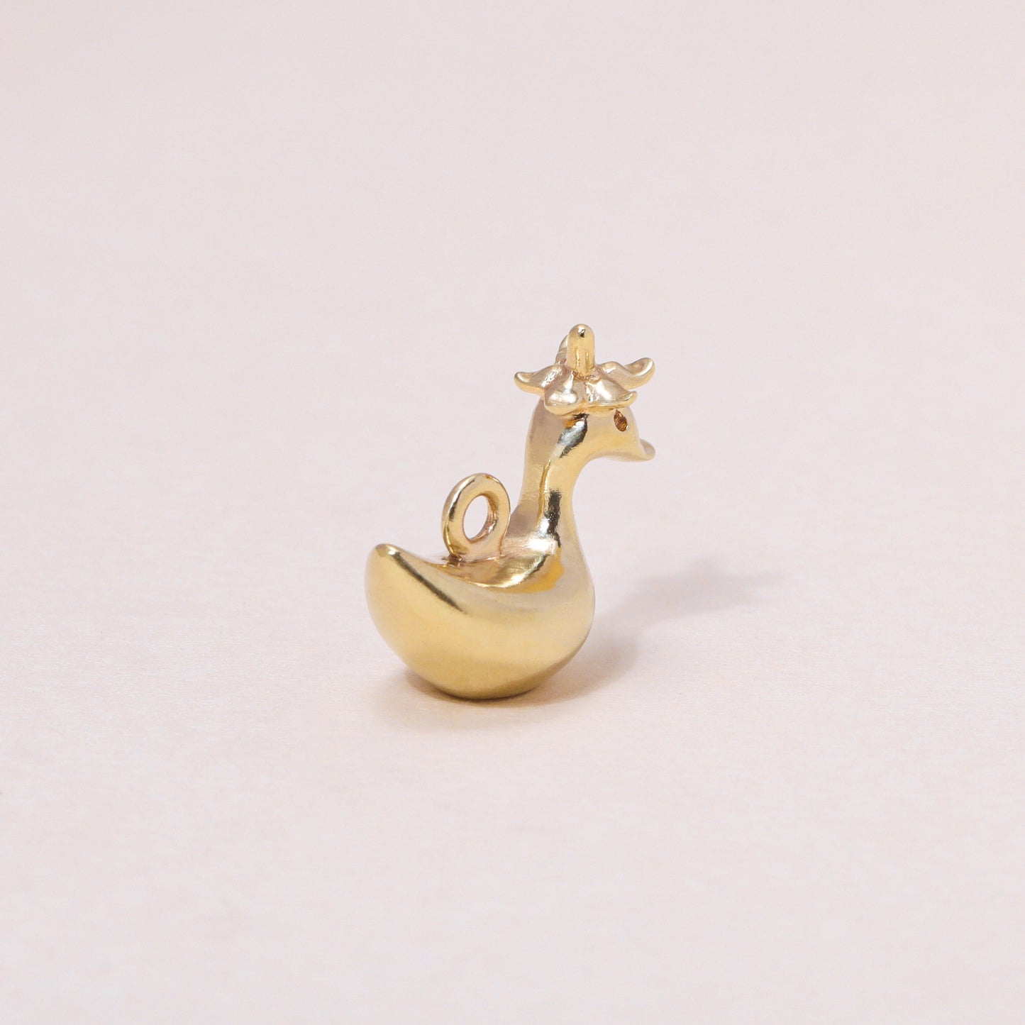 Baby Flower Hat Duckling Hoop Earrings 14K Solid Gold