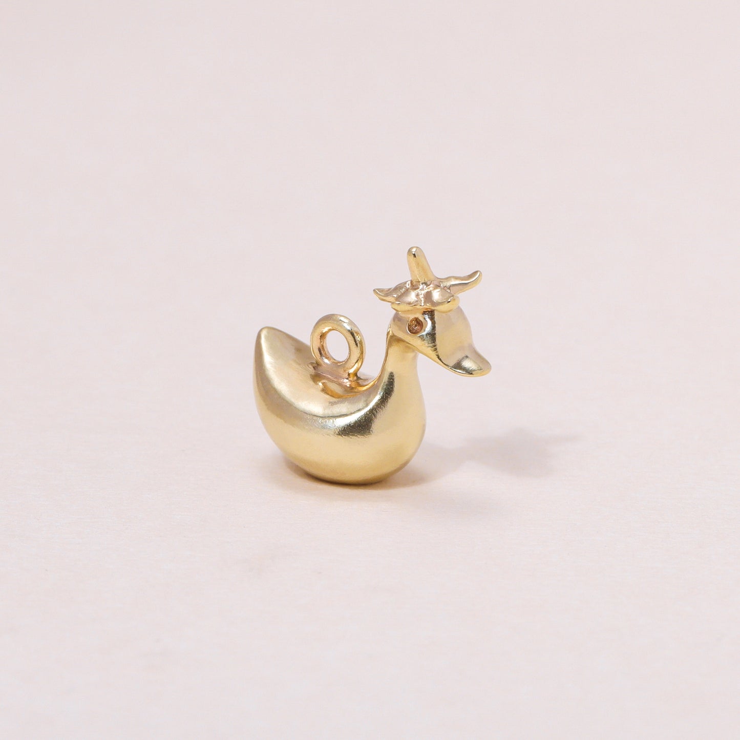 Baby Flower Hat Duckling Hoop Earrings 14K Solid Gold