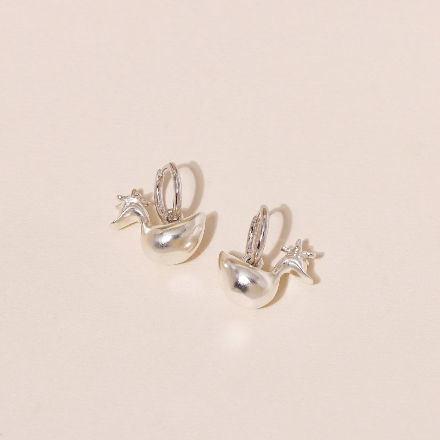 Baby Flower Hat Duckling Hoop Earrings