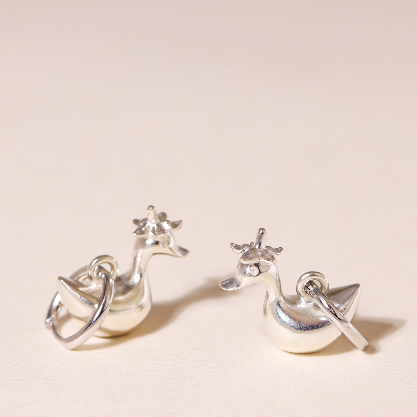Baby Flower Hat Duckling Hoop Earrings