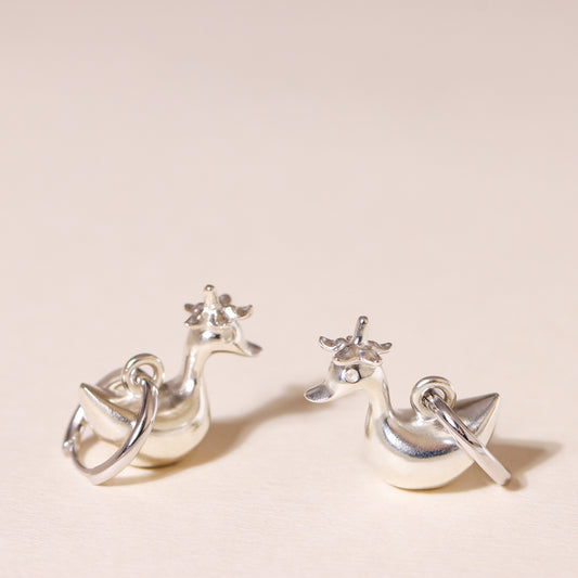 Baby Flower Hat Duckling Hoop Earrings