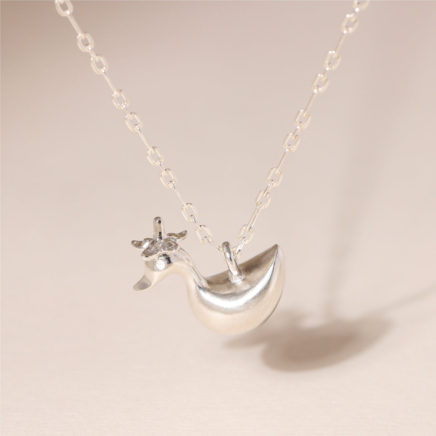 Baby Flower Hat Duckling Charm Necklace