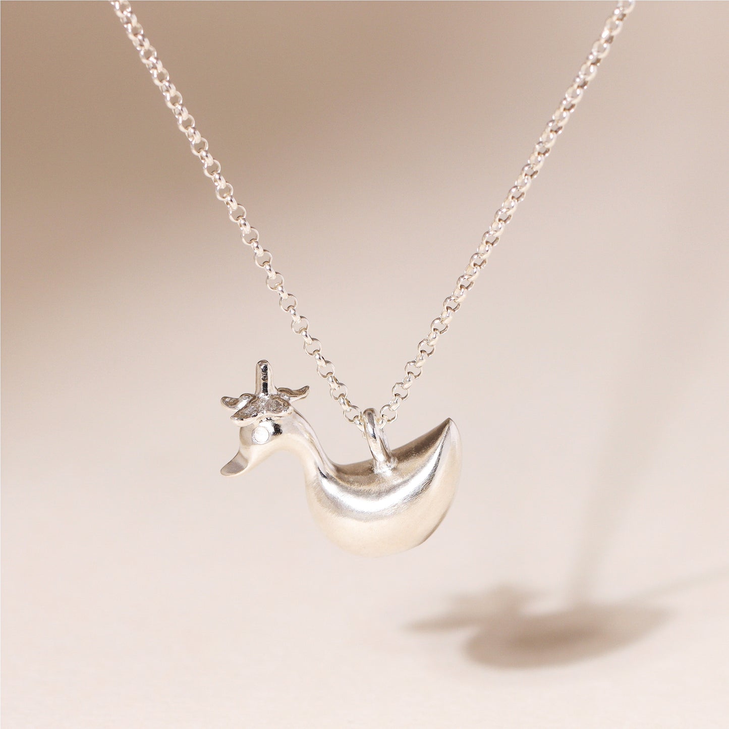 Baby Flower Hat Duckling Charm Necklace
