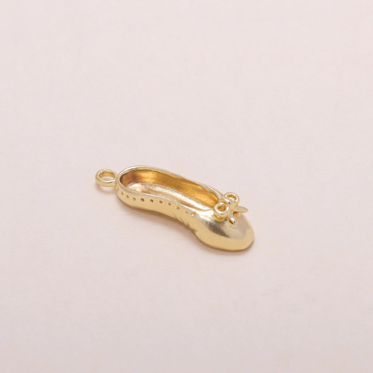 Ballet Shoes Hoop Earrings 14K Solid Gold