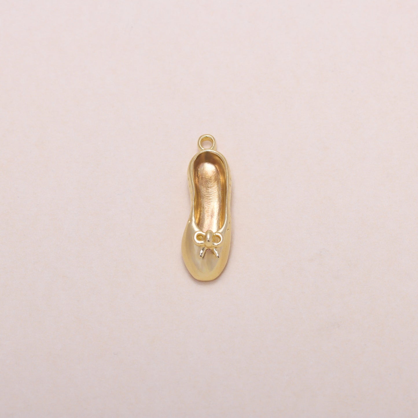 Ballet Shoes Charm Necklace 14K Solid Gold