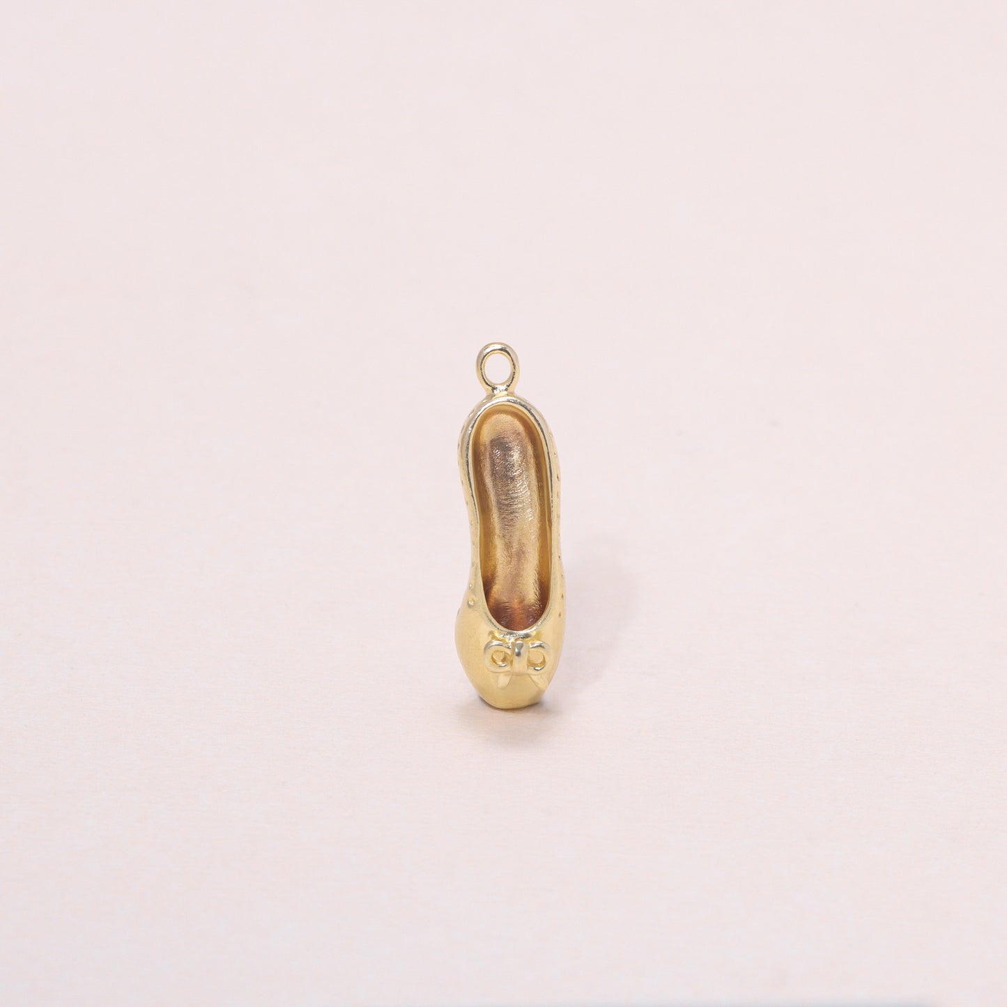 Ballet Shoes Hoop Earrings 14K Solid Gold