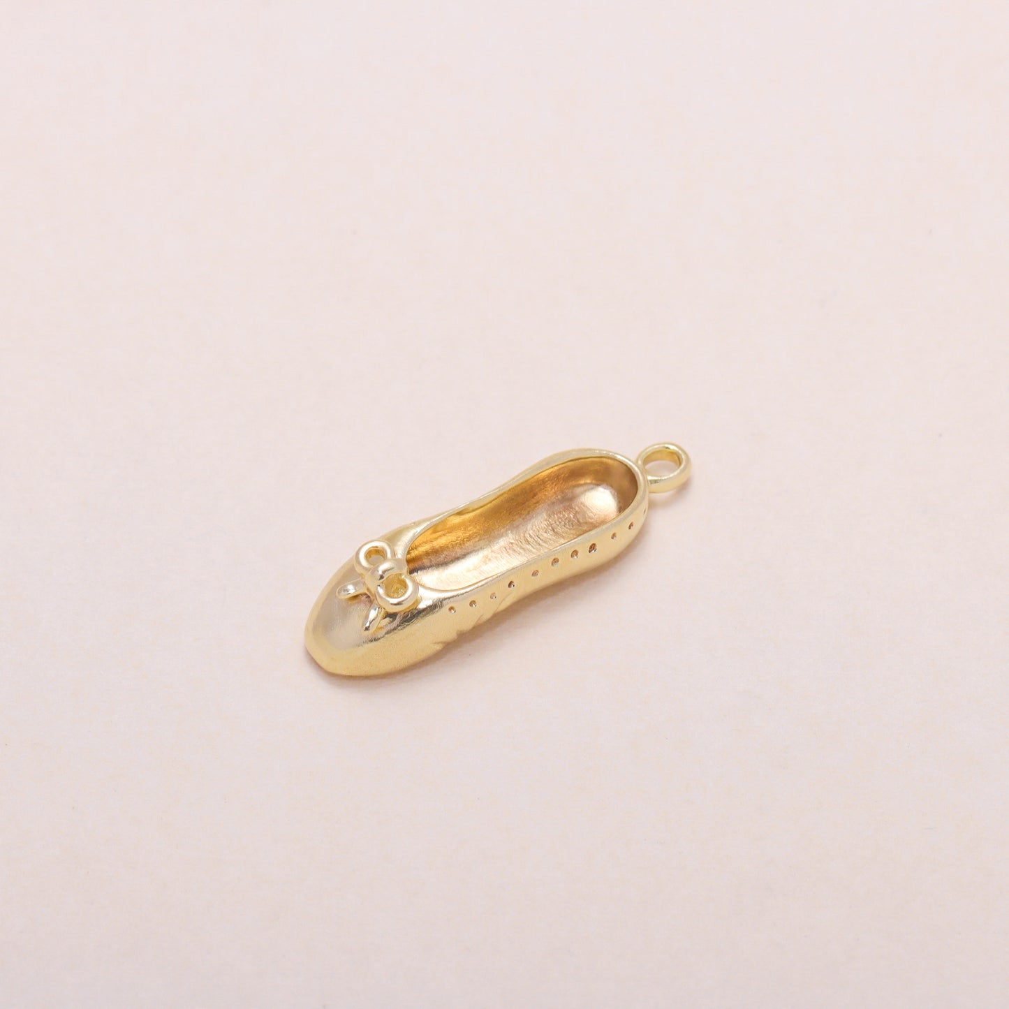 Ballet Shoes Hoop Earrings 14K Solid Gold