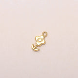 Blossoming Flower Hoop Earrings 14K Solid Gold