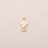 Blossoming Flower Hoop Earrings 14K Solid Gold