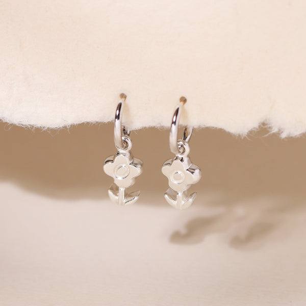 Blossoming Flower Hoop Earrings