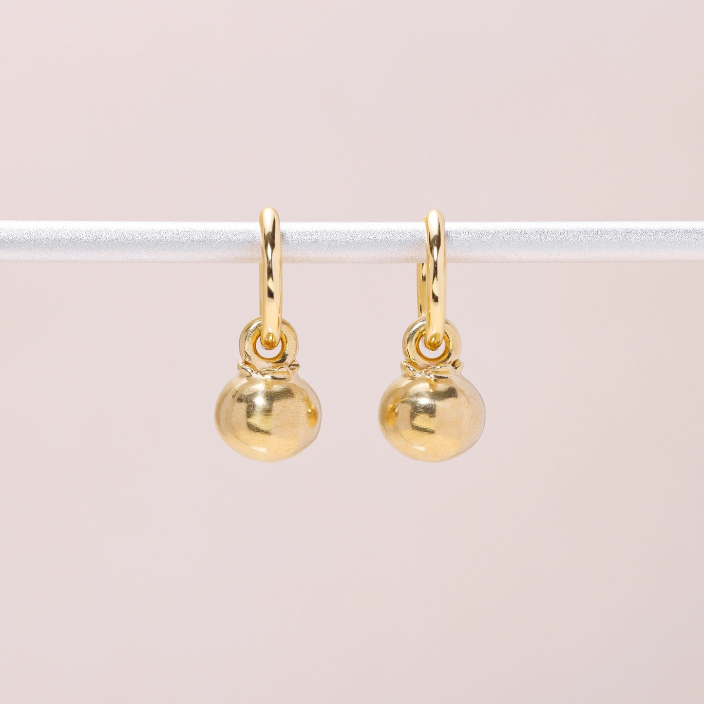 Blueberry Hoop Earrings 14K Solid Gold
