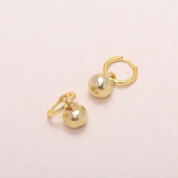 Blueberry Hoop Earrings 14K Solid Gold
