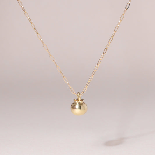 Blueberry Charm Necklace 14K Solid Gold