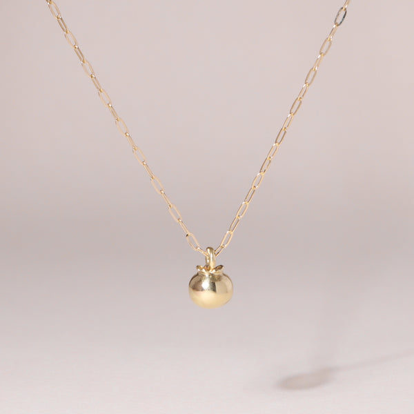 Blueberry Charm Necklace 14K Solid Gold