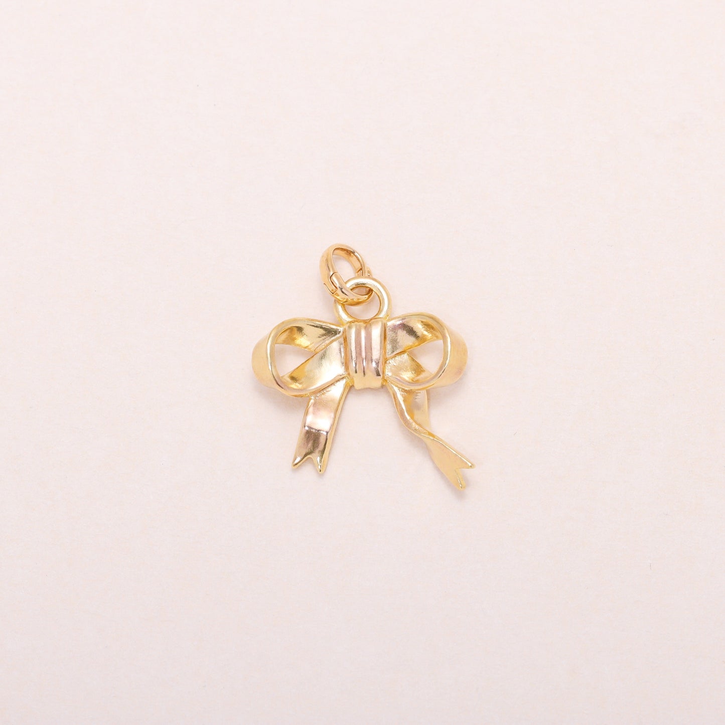 Bow Charm Necklace 14K Solid Gold