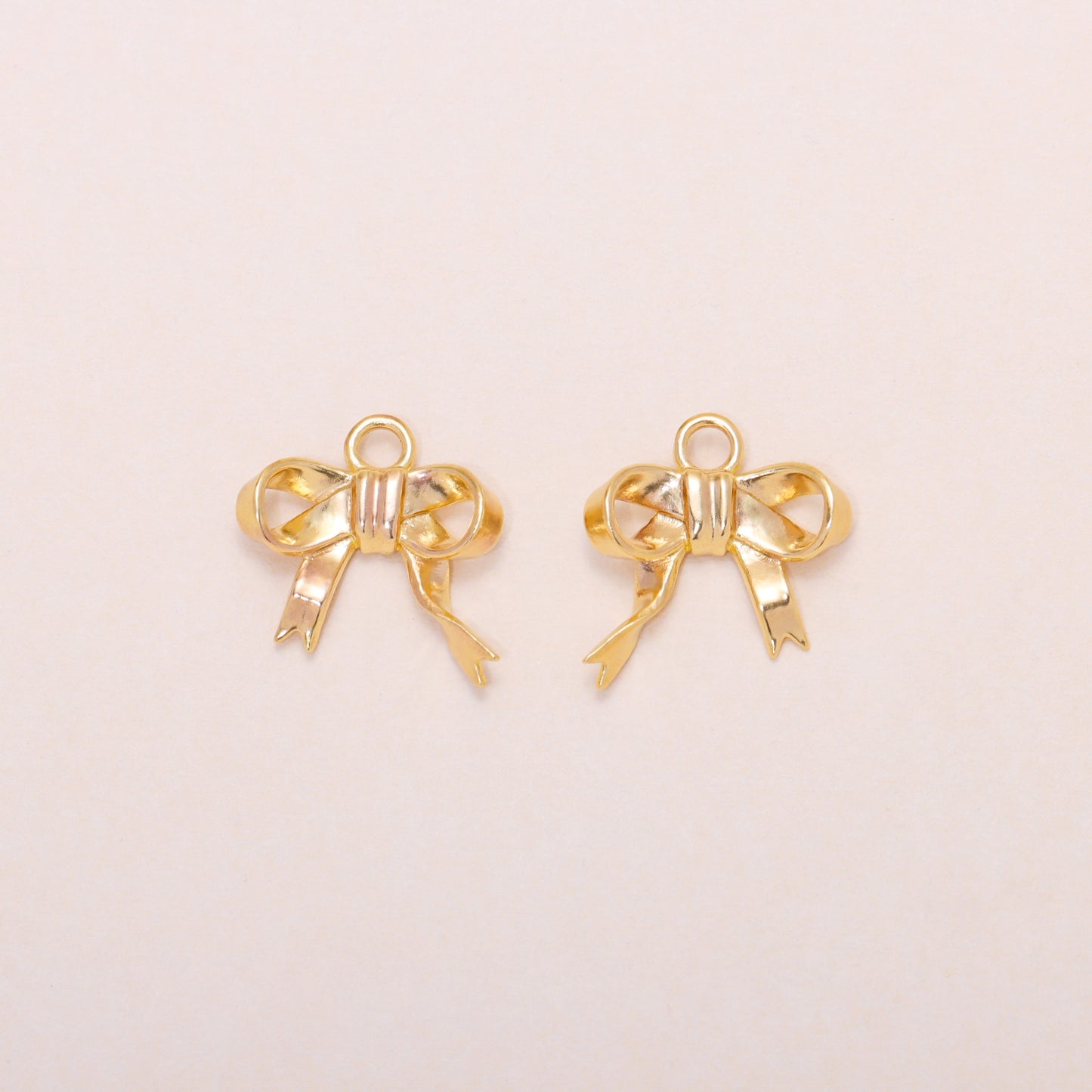 Bow Hoop Earrings 14K Solid Gold