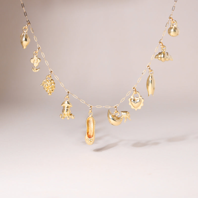 18K Solid Gold DIY Openable Small Charm Bail