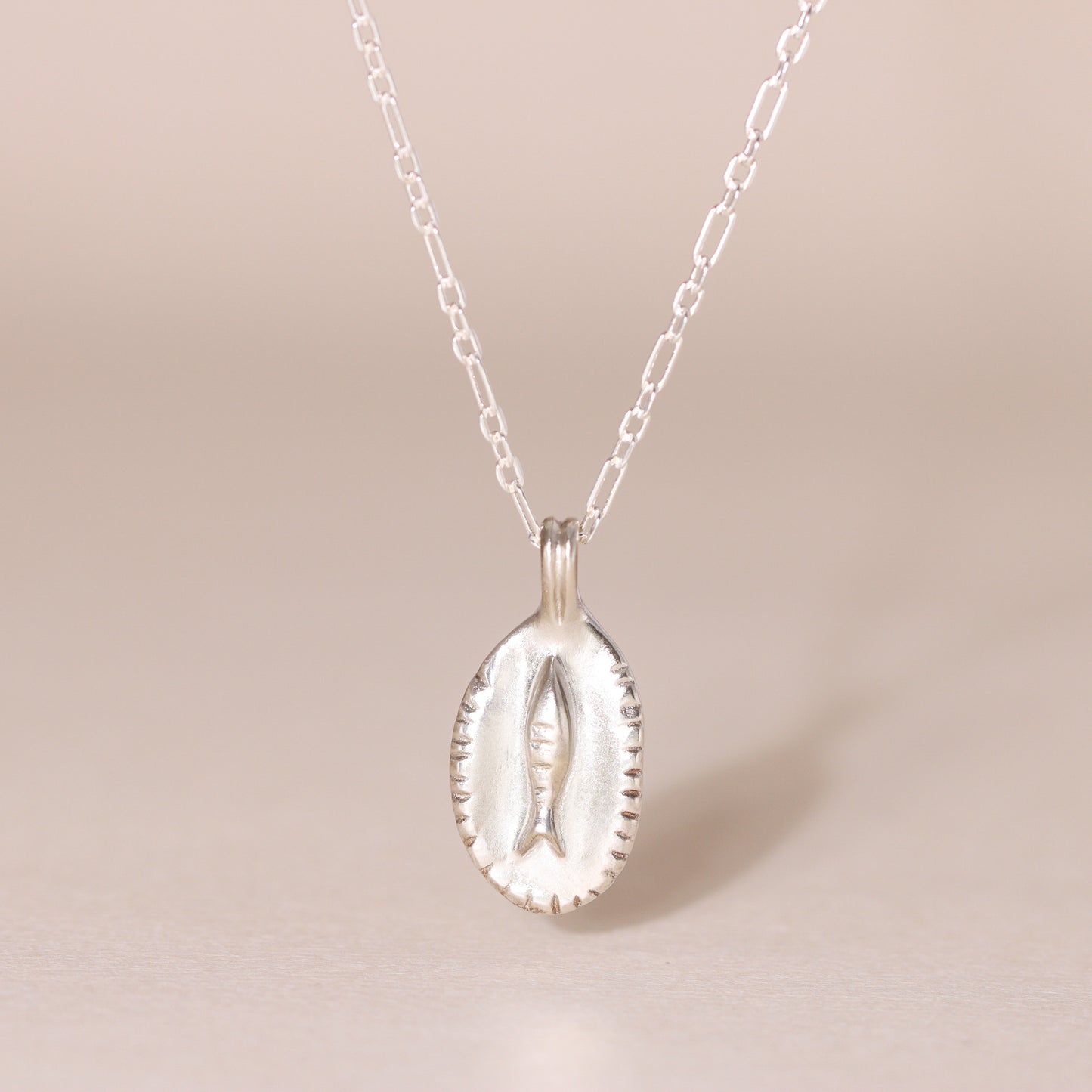Fish in Plate Charm Necklace