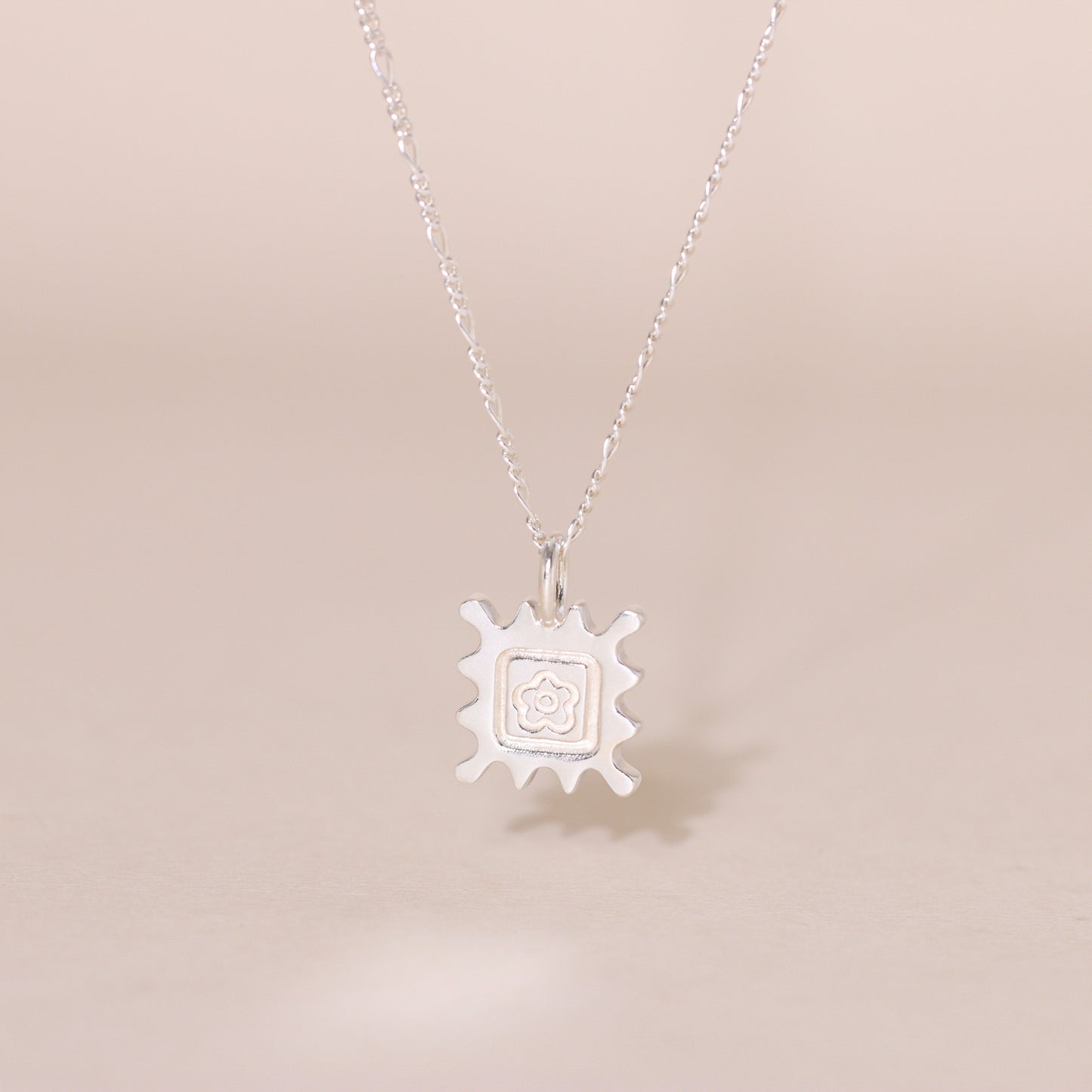 Flower Stamp Charm Necklace