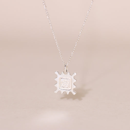 Flower Stamp Charm Necklace