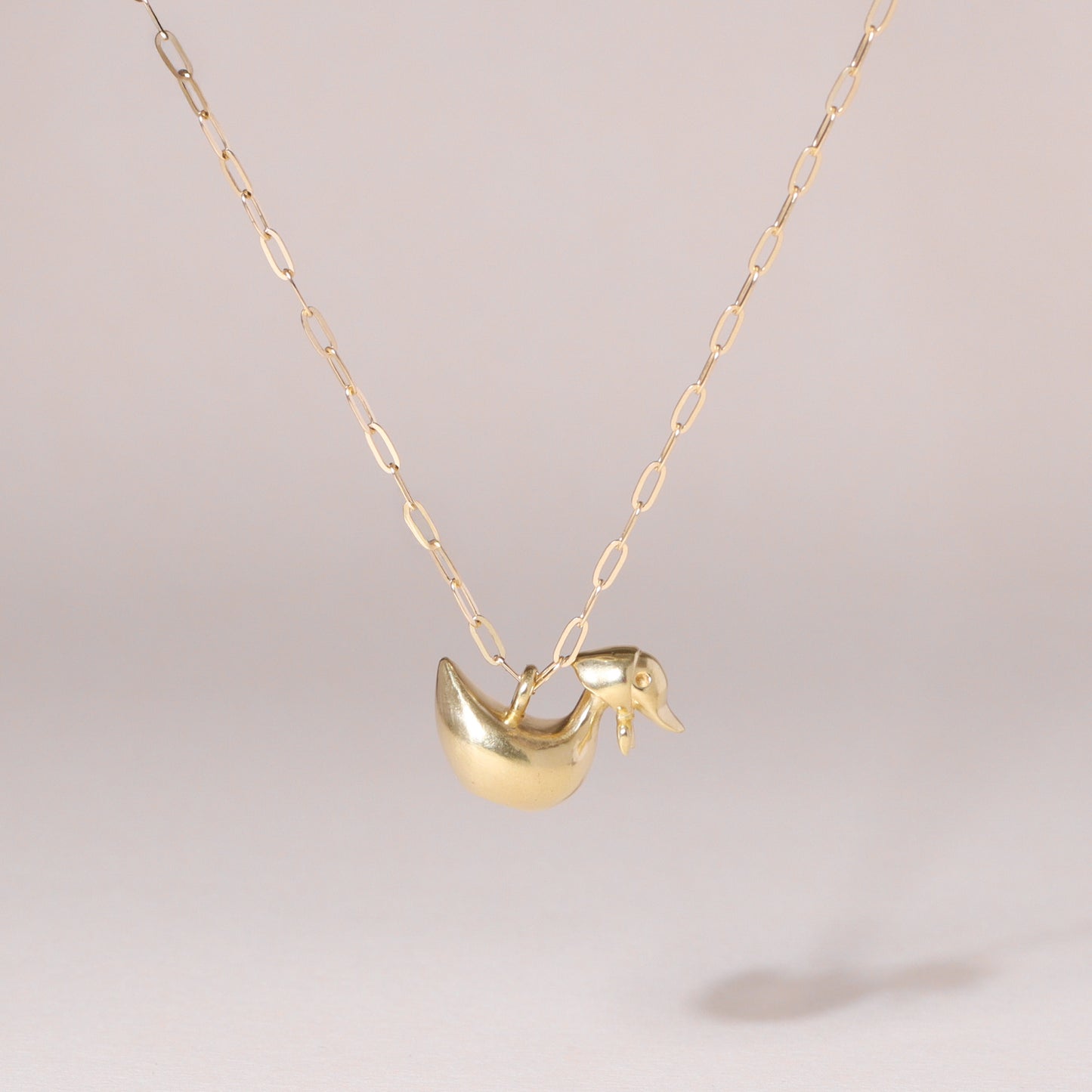 Foulard Duckling Charm Necklace 14K Solid Gold