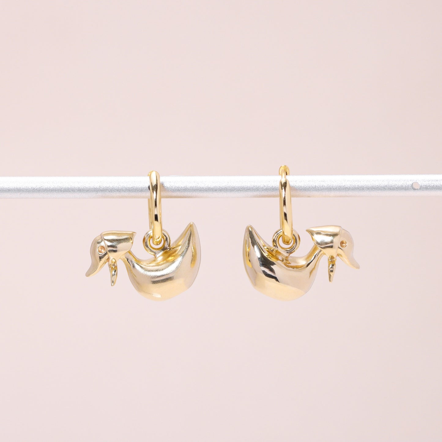 Foulard Duckling Hoop Earrings 14K Solid Gold