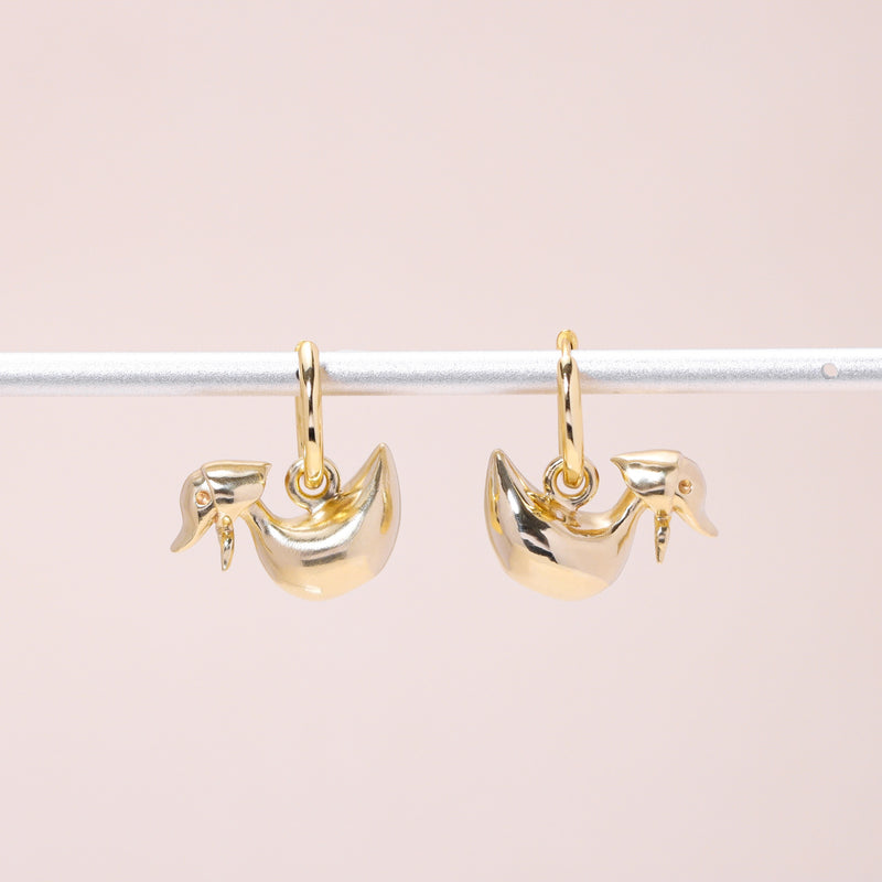 Foulard Duckling Hoop Earrings 14K Solid Gold