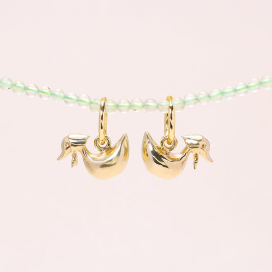 Foulard Duckling Hoop Earrings 14K Solid Gold