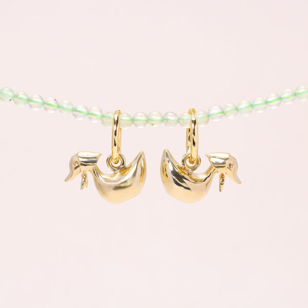 Foulard Duckling Hoop Earrings 14K Solid Gold