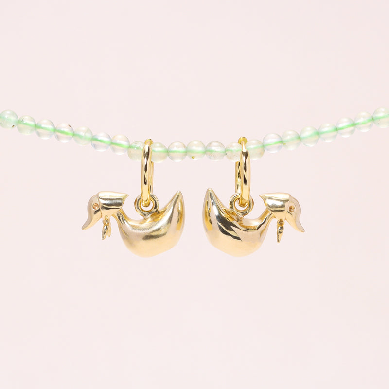 Foulard Duckling Hoop Earrings 14K Solid Gold