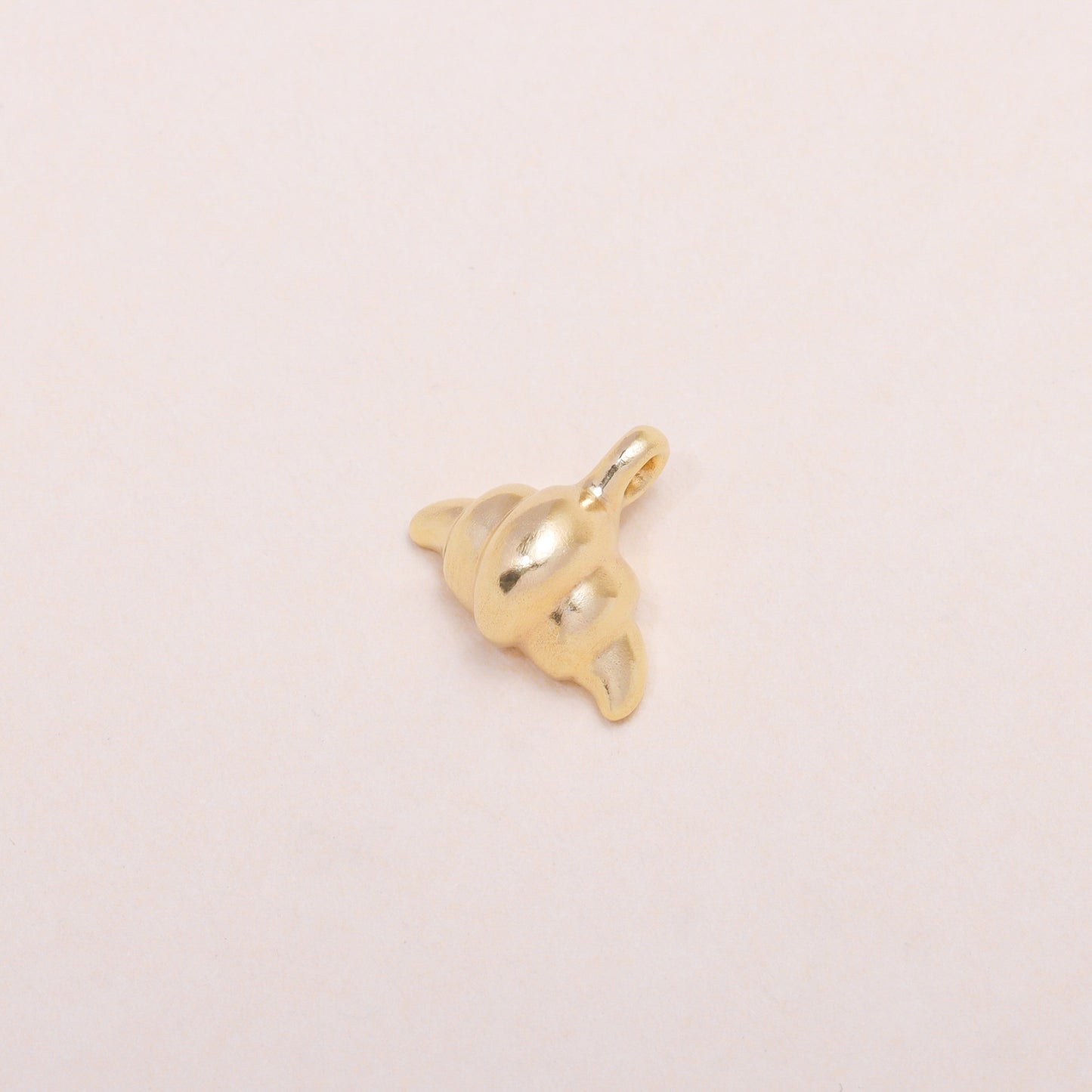 Freshly-Baked Croissant Charm Necklace 14K Solid Gold