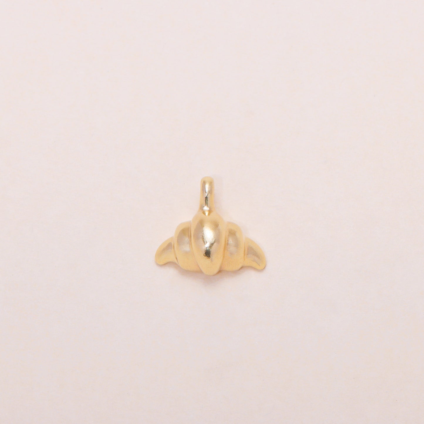 Freshly-Baked Croissant Charm Necklace 14K Solid Gold